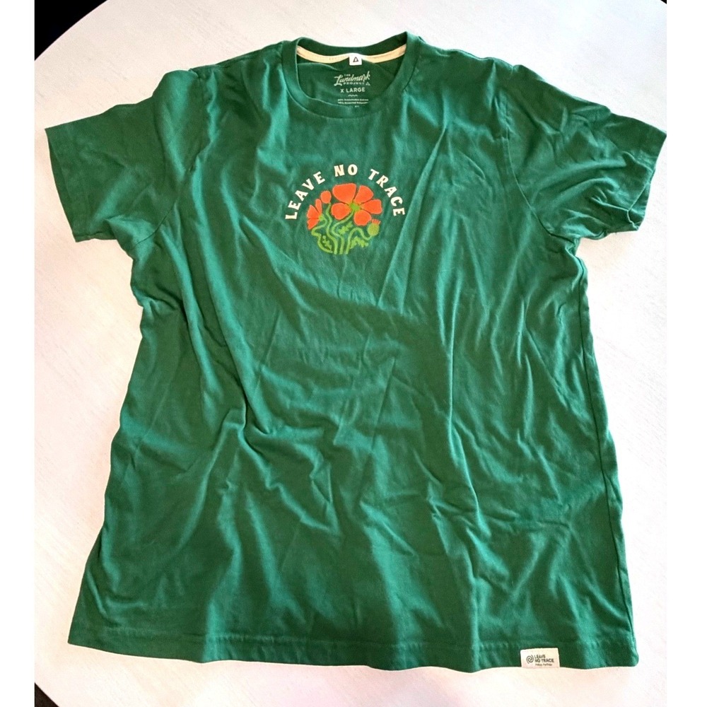 The Landmark Project Leave No Trace T Shirt XL Palm Leaf Green Outdoor Hiking